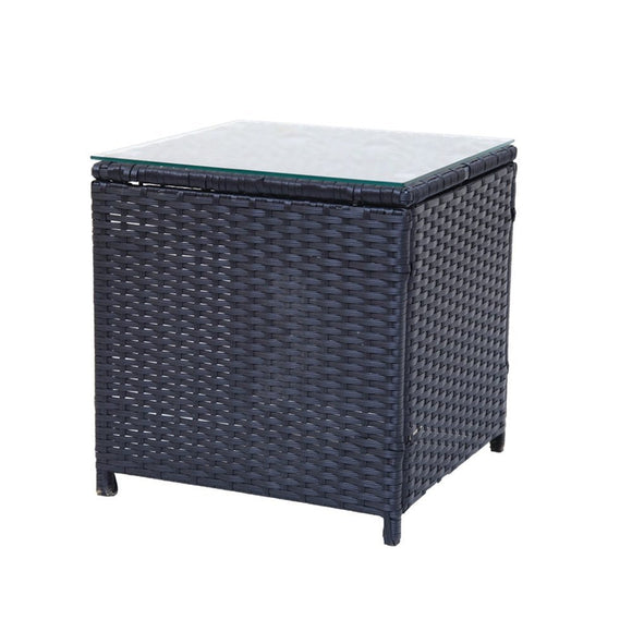 3PC Outdoor Table and Chairs Set - Black - RnR Galore