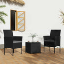 3PC Outdoor Table and Chairs Set - Black - RnR Galore