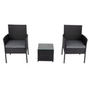 3PC Outdoor Table and Chairs Set - Black - RnR Galore