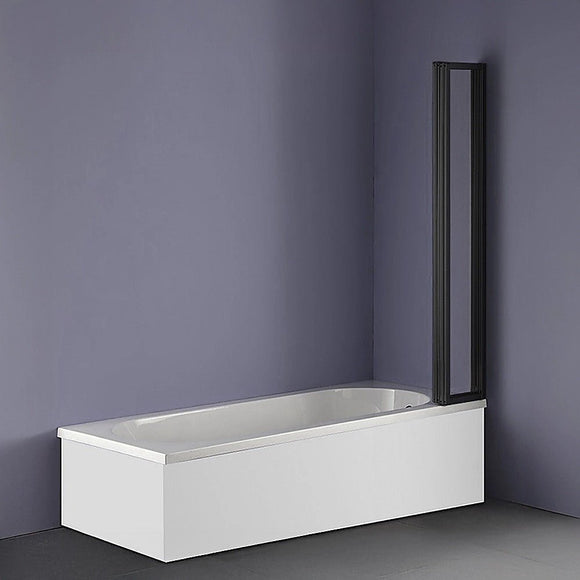 4 Fold Black Folding Bath Shower Screen Door Panel 1000 x 1400mm - RnR Galore