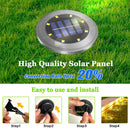4 - Pack Classic Large 8 LED Solar In - Ground White Light Set (12 x 12 x 13 cm) - Stainless Steel Waterproof Garden Spike Lamps for Lawn & Pathway - RnR Galore