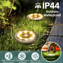 4 - Pack Classic Large 8 LED Solar In - Ground White Light Set (12 x 12 x 13 cm) - Stainless Steel Waterproof Garden Spike Lamps for Lawn & Pathway - RnR Galore