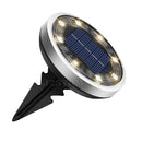 4 - Pack New Solar LED In - Ground White Lights (Single 8.3x8.3x10 cm) - Stainless Steel & ABS Waterproof Outdoor Garden Pathway and Landscape Spike Lamp - RnR Galore
