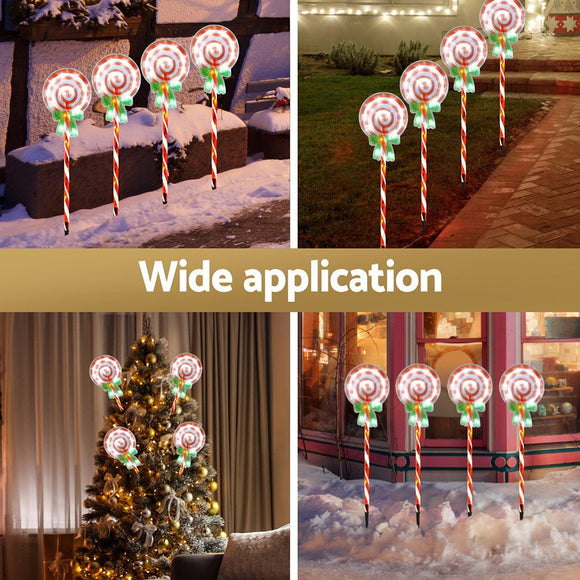 4 PCS Christmas Lights Path Ground Light Garden Decorations 68 LED Jingle Jollys - RnR Galore