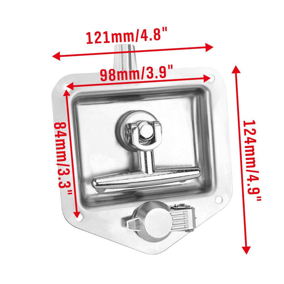 4 - Piece T Handle Locks Tool Box With Keys Stainless Steel Trailer Camper Truck - RnR Galore