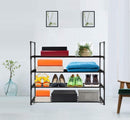 4 - Tier Stainless Steel Shoe Rack Storage Organizer to Hold up to 20 Pairs of Shoes (80cm, Black) - RnR Galore