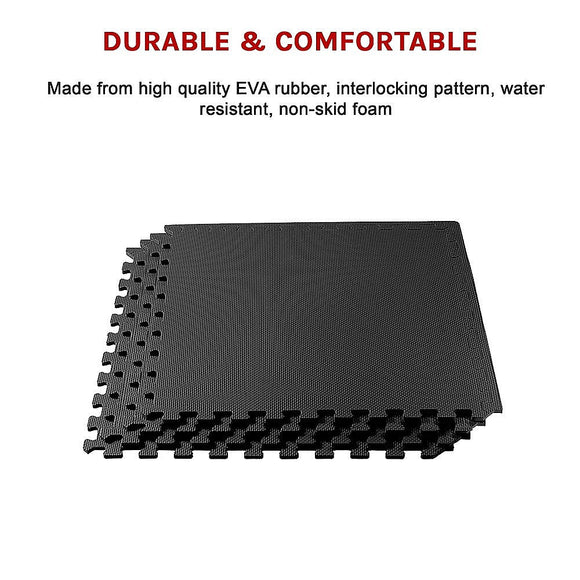 4 Tiles EVA Interlocking Gym Floor Mats – Home Fitness Puzzle Exercise Mat Set - RnR Galore