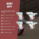 4 x 4" Heavy Duty PU Swivel Castor Wheels With Brake - RnR Galore