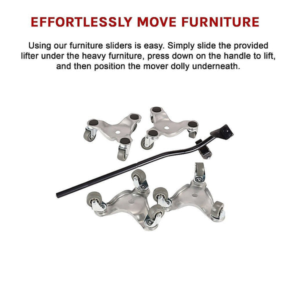 4 X All - purpose Dolly Metal Heavy Duty Furniture Mover Slider Set - RnR Galore
