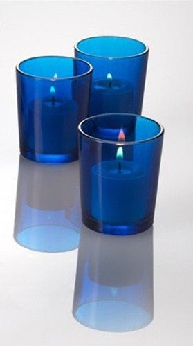 40 Pack Blue Glass Votive Tealight Candle Holders House Party Centerpiece Xmas Wedding Decor Glass Candlestick Party Decorations Bridal Baby Shower Event - RnR Galore