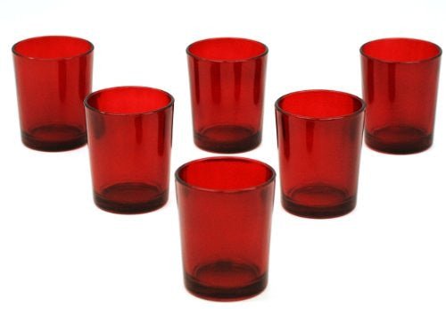 40 Pack Red Glass Votive Tealight Candle Holders House Party Centerpiece Xmas Wedding Decor Glass Candlestick Party Decorations Bridal Valentines Event - RnR Galore