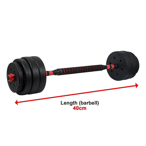 40kg Adjustable Rubber Dumbbell Set Barbell Home GYM Exercise Weights - RnR Galore