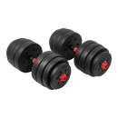 40kg Adjustable Rubber Dumbbell Set Barbell Home GYM Exercise Weights - RnR Galore