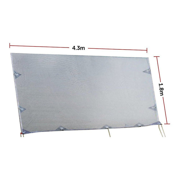 4.3m Caravan Privacy Screen Side Sunscreen Sun Shade for 15' Roll Out Awning - RnR Galore