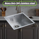 440x440mm Handmade Stainless Steel Undermount / Topmount Kitchen Laundry Sink with Waste - RnR Galore