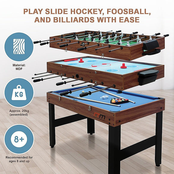 4FT 3 - in - 1 Games Foosball Soccer Hockey Pool Table - RnR Galore
