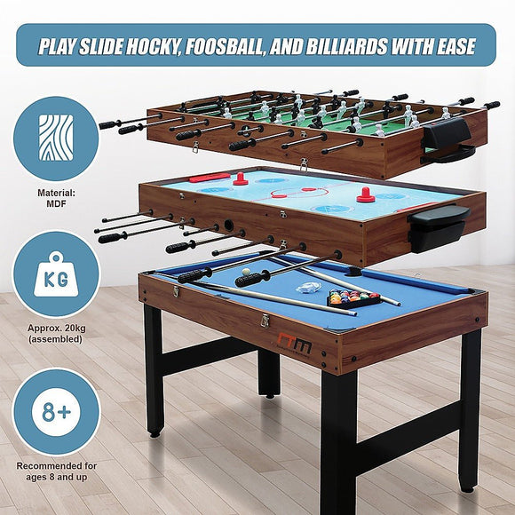 4FT 3 - in - 1 Games Foosball Soccer Hockey Pool Table - RnR Galore