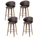 4x Artiss Bar Stools Dining Chairs Contoured Leather Wood Stool - RnR Galore