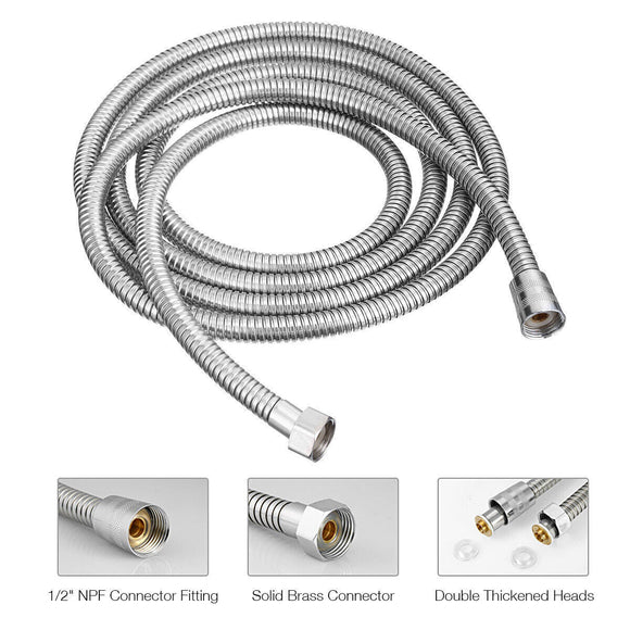 5 FT Handheld Shower Head Hose 1.5m Bathroom Stainless Steel Shower Water Tube - RnR Galore