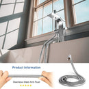 5 FT Handheld Shower Head Hose 1.5m Bathroom Stainless Steel Shower Water Tube - RnR Galore