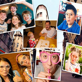 5 - Pack Round Glasses - Shaped Straw, PETG, Food - Grade, Odorless, Reusable, Cute & Funny Novelty Straw - RnR Galore