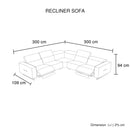 5 Seater Real Cow Leather Sofa with Power Recliner Adjustable Headrest Wooden Frame Corner Lounge - RnR Galore