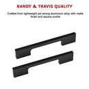 5 x 96mm Kitchen Handle Cabinet Cupboard Door Drawer Handles square Black furniture pulls - RnR Galore