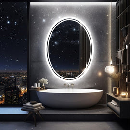 500x700mm LED Bathroom Mirror Oval Dimmable Anti - Fog - RnR Galore