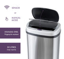 50L Stainless Steel Motion Sensor Rubbish Bin - RnR Galore