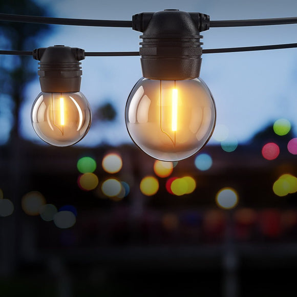 50m Solar Festoon Lights Outdoor LED String Light Xmas Wedding Garden Party - RnR Galore