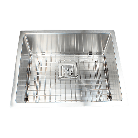 550x455mm Handmade 1.5mm Stainless Steel Undermount / Topmount Kitchen Sink with Square Waste - RnR Galore