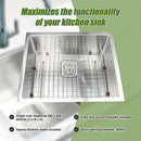 550x455mm Handmade 1.5mm Stainless Steel Undermount / Topmount Kitchen Sink with Square Waste - RnR Galore