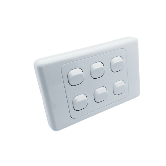 6 Gang Wall Plate Electricity Switch - RnR Galore