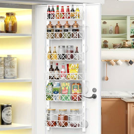 6 Tier Adjustable Baskets Over Door Pantry Organiser for Home Kitchen - RnR Galore