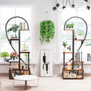 6 Tier Corner Plant Stand Metal & MDF Ladder Shelf Rack - RnR Galore