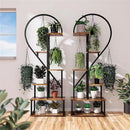 6 Tier Corner Plant Stand Metal & MDF Ladder Shelf Rack - RnR Galore