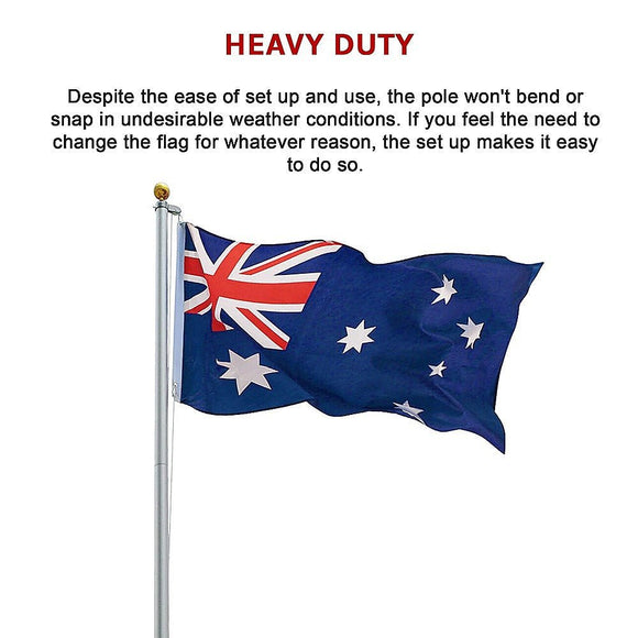 6.0m Flag Pole Full Set / Kit w Australian Flag - RnR Galore