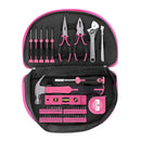 63 - Piece Essential Home Repair Tool Kit with Portable Zipper Case(pink) - RnR Galore