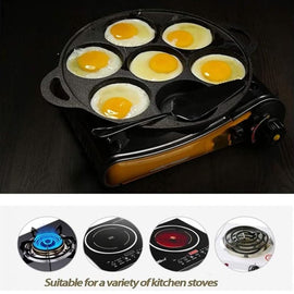 7 Cup Cast Iron Egg Frying Pan Divided Egg Skillet Pan Fried Egg Pan Cooker Pancake Egg Fryer - RnR Galore