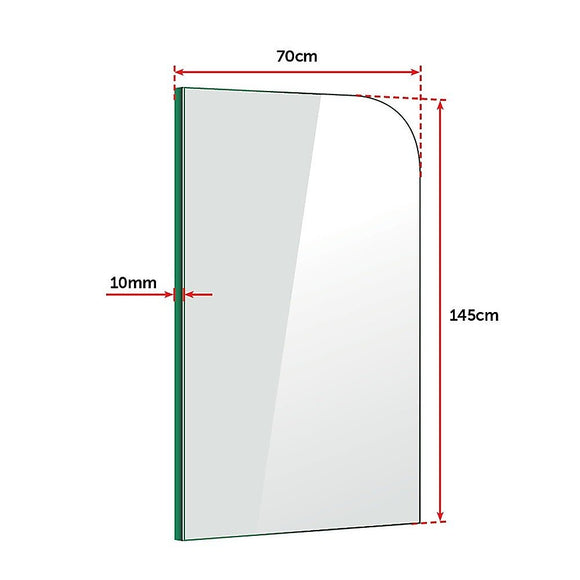 700 x 1450mm Frameless Bath Panel 10mm Glass Shower Screen By Della Francesca - RnR Galore