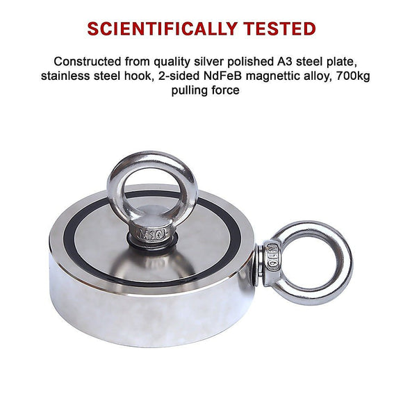 700Kg Salvage Strong Recovery Magnet Neodymium Hook Treasure Hunting Fishing - RnR Galore