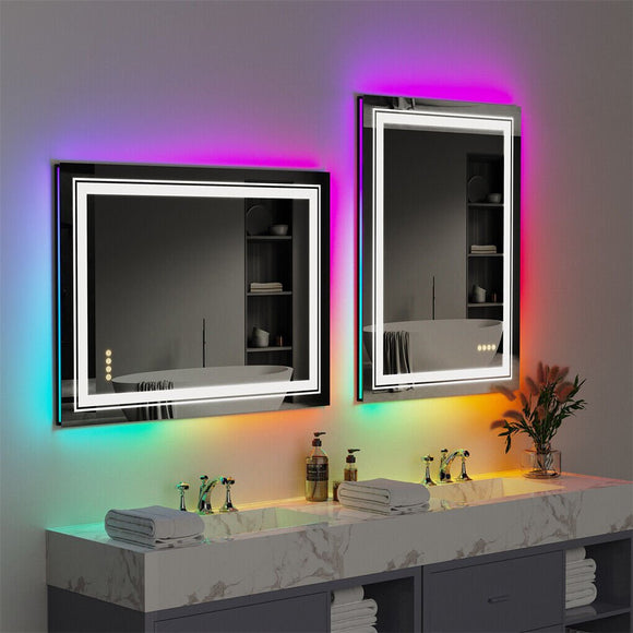 700x900mm LED Bathroom Mirror RGB Anti - Fog Aluminum - RnR Galore