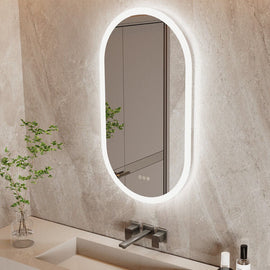 800x500mm LED Bathroom Mirror Oval Anti - Fog Dimmable Wall Mount - RnR Galore