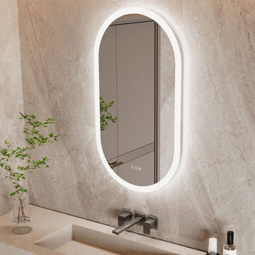 800x500mm LED Bathroom Mirror Oval Anti - Fog Dimmable Wall Mount - RnR Galore