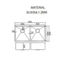 865x440mm Handmade Stainless Steel Undermount / Topmount Kitchen Sink with Waste - RnR Galore