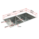 865x440mm Handmade Stainless Steel Undermount / Topmount Kitchen Sink with Waste - RnR Galore