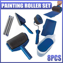 8Pcs/Set Pro Paint Roller Brush Handle Flocked Edger Wall Painting Hand Tool - RnR Galore