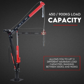 900kg Swivel Hydraulic Crane Hoist 12V Electric Jack - RnR Galore