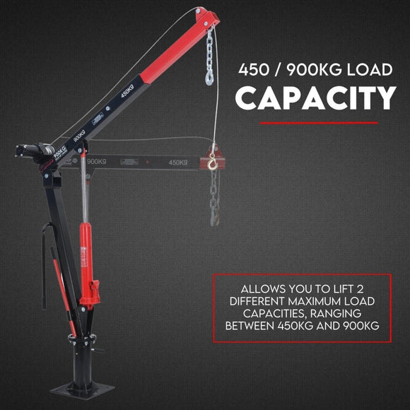 900kg Swivel Hydraulic Crane Hoist 12V Electric Jack - RnR Galore