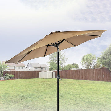9FT Patio Umbrella Outdoor Garden Table Umbrella with 8 Sturdy Ribs - RnR Galore